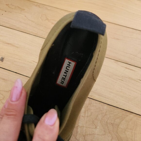 Hunter green canvas platform shoes, booties, limited edition - Picture 3 of 4